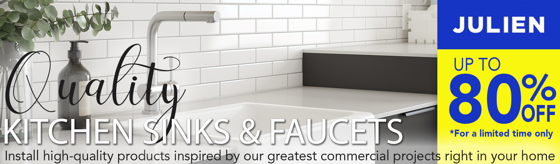 80% Off Julien Sinks and Faucets